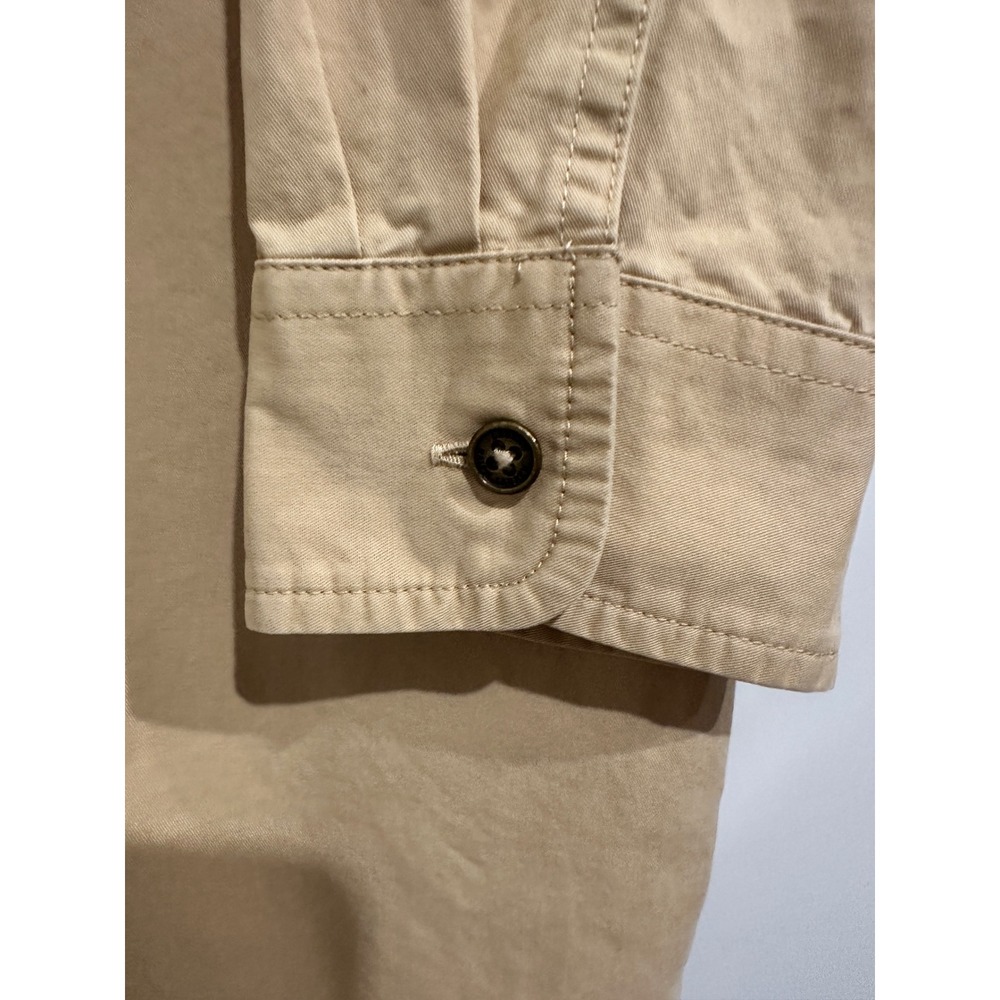 Ralph Lauren Khaki Cotton Utility Shirt Dress Size Medium Old Money Minimalst - Picture 8 of 13